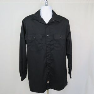 CARHARTT Button Down Shirt Solid Black Long Sleeve